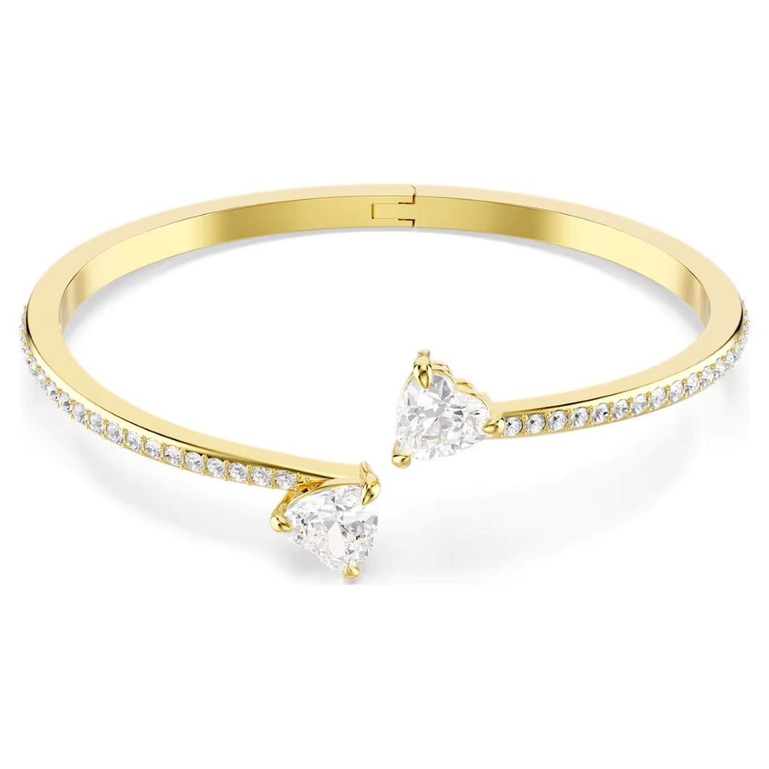 Swarovski Mesmera Attract Heart Bangle - White with Gold Tone Plating