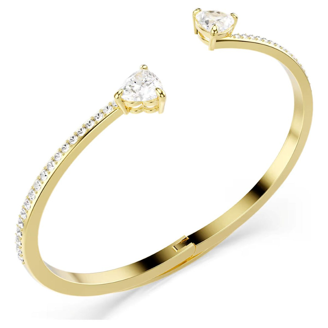 Swarovski Mesmera Attract Heart Bangle - White with Gold Tone Plating