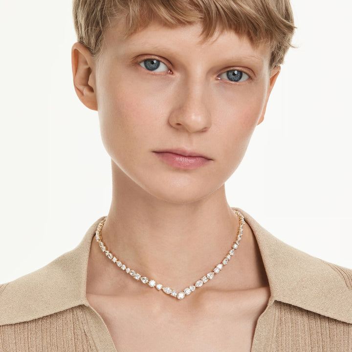Swarovski Mesmera Necklace Mixed Cuts - White with Gold Tone Plating. Item code 5743826.