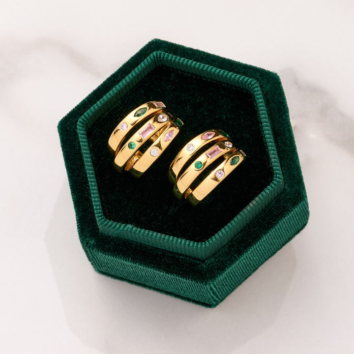 Amelia Scott Chunky Illusion Hoops Flamingo and Gold AS22TRE38