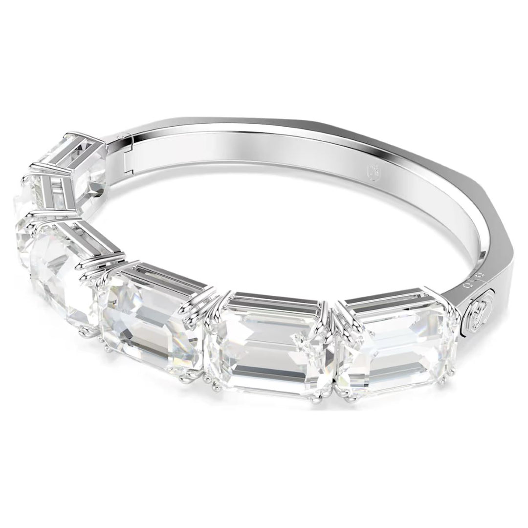 Swarovski Millenia Octagon Bangle - White with Rhodium Plating