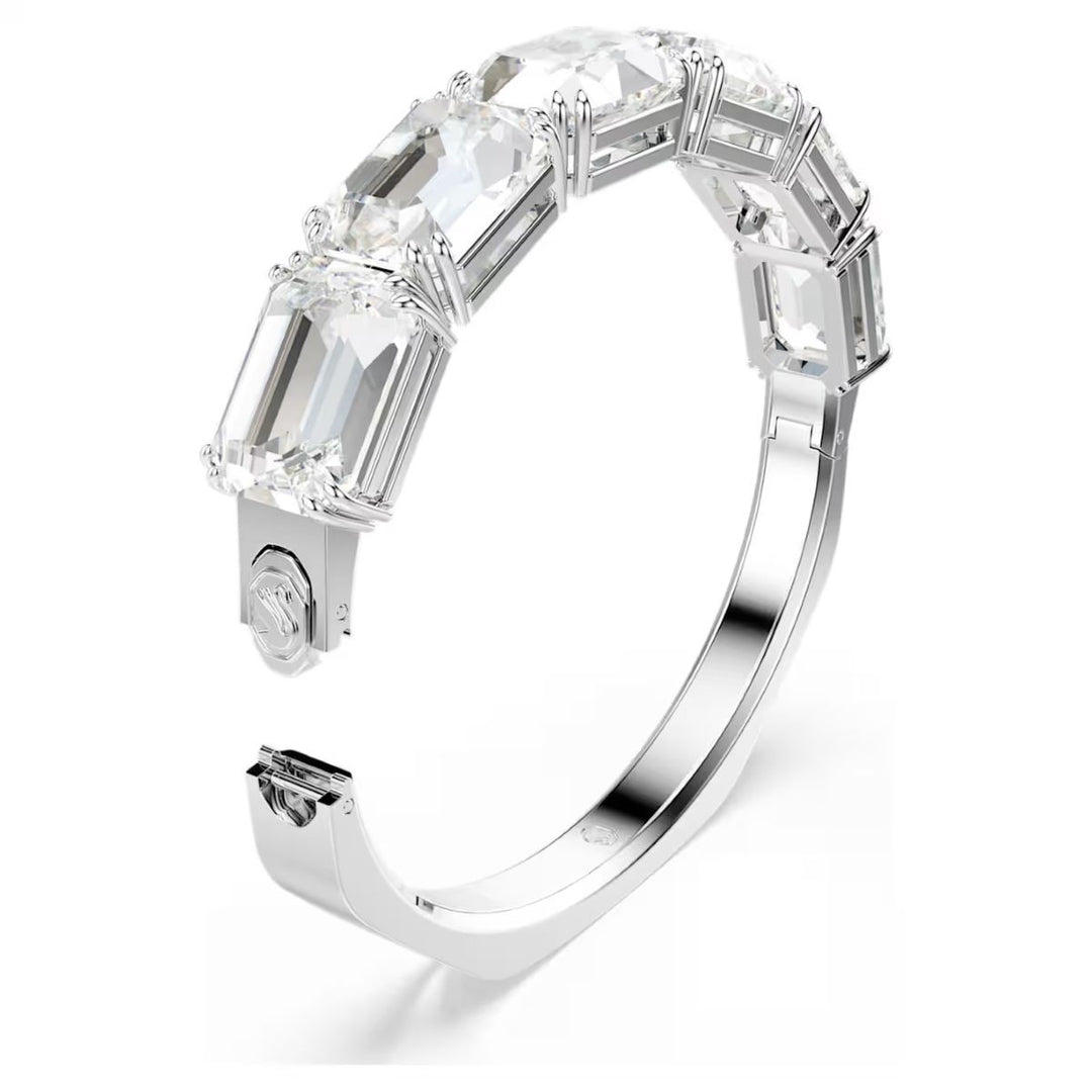 Swarovski Millenia Octagon Bangle - White with Rhodium Plating