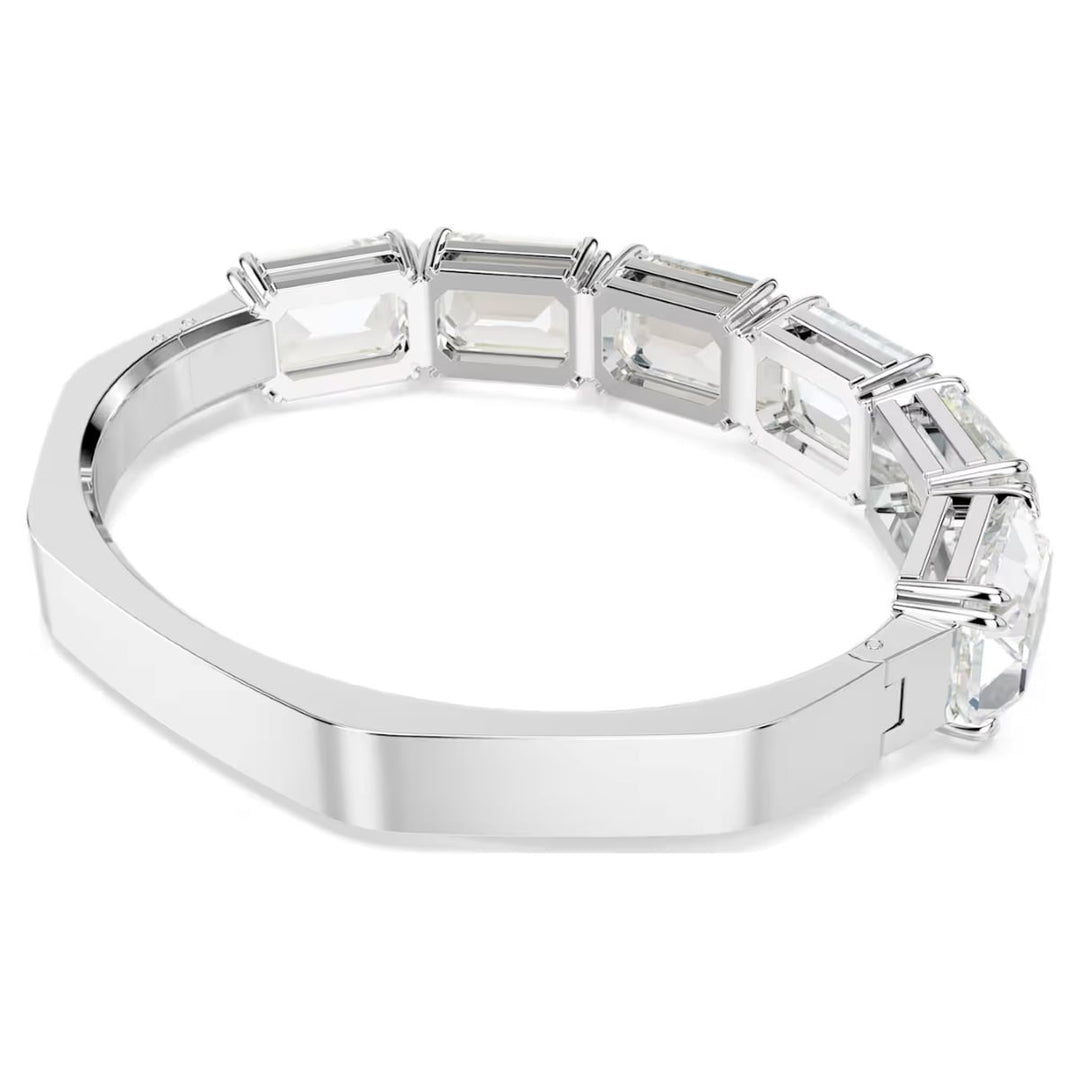 Swarovski Millenia Octagon Bangle - White with Rhodium Plating