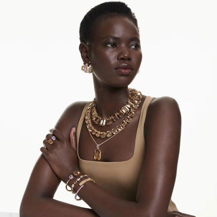 Swarovski Millenia Drop Earrings Mixed Cuts - Caramel with Gold Tone Plating - 5725744