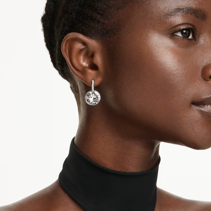 Swarovski Millenia Drop Earrings Round Cut - White with Rhodium Plating