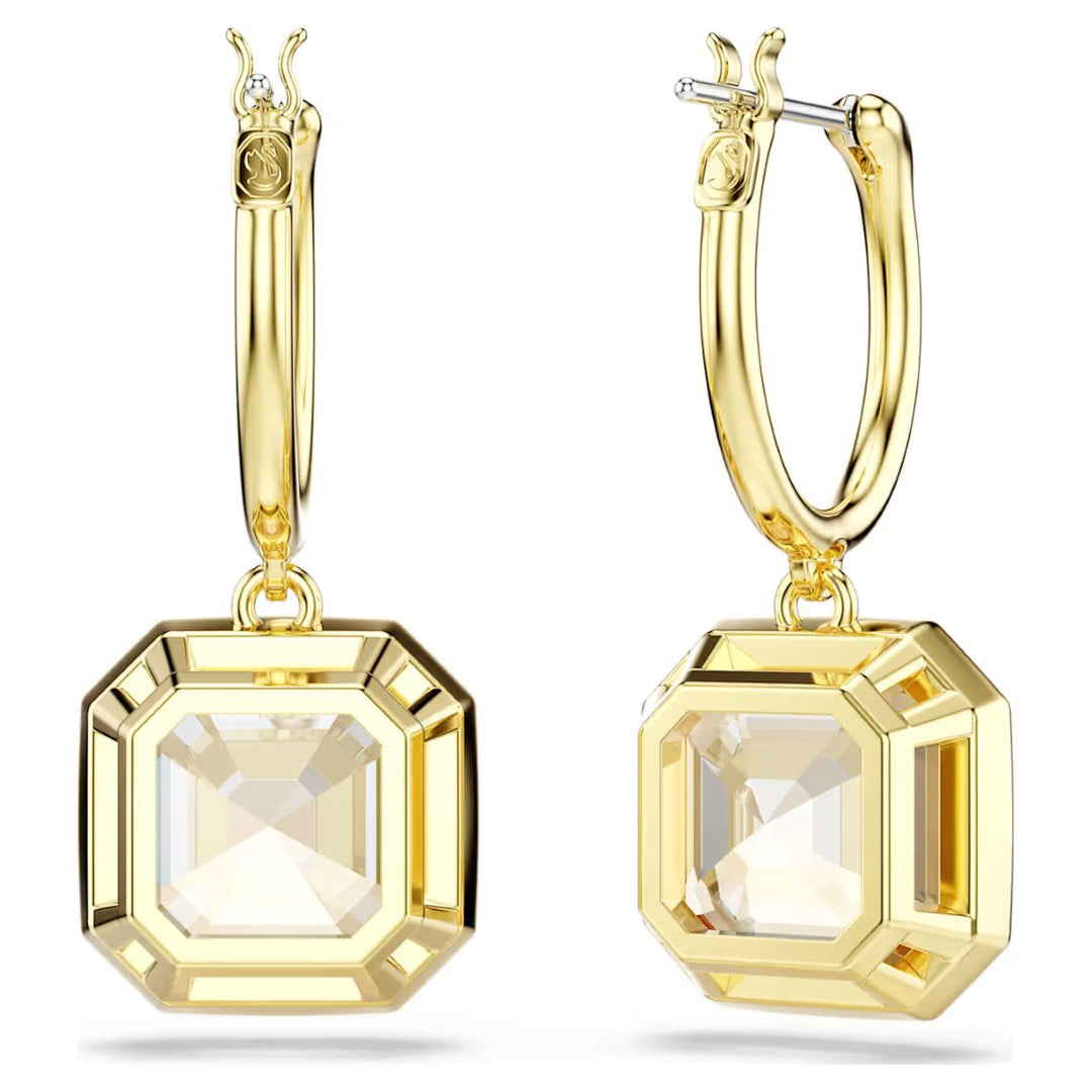 Swarovski Millenia Drop Earrings Square Cut - Caramel with Gold Tone Plating - 5731148