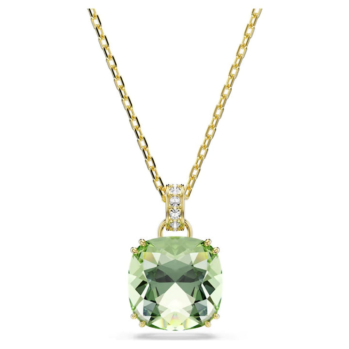 Swarovski Millenia Pendant Cushion Cut - Green 18K Gold Finish