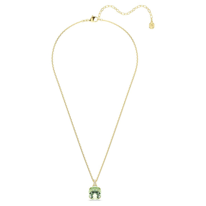 Swarovski Millenia Pendant Cushion Cut - Green 18K Gold Finish