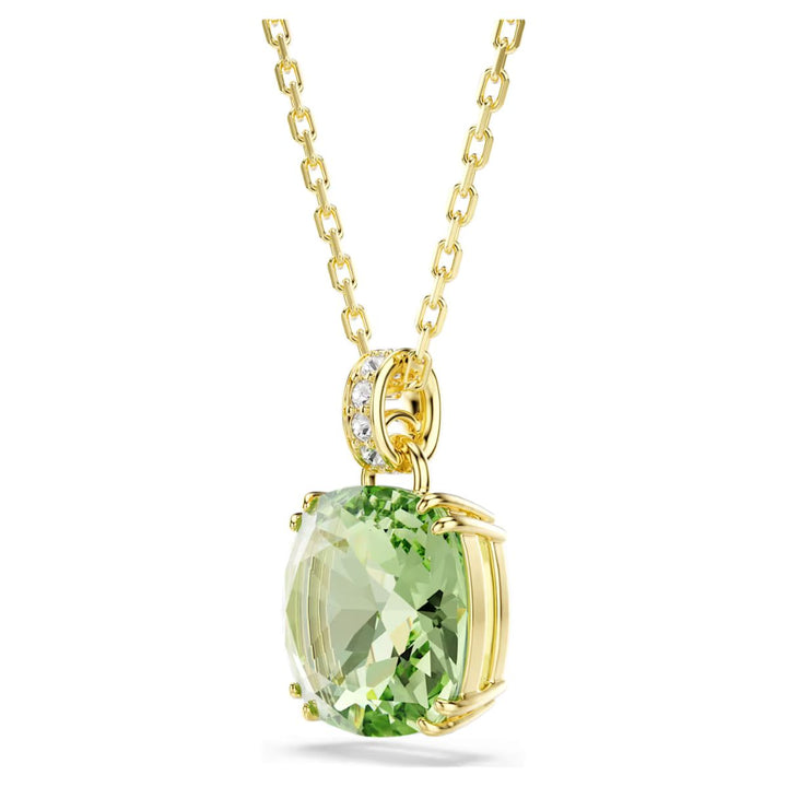 Swarovski Millenia Pendant Cushion Cut - Green 18K Gold Finish
