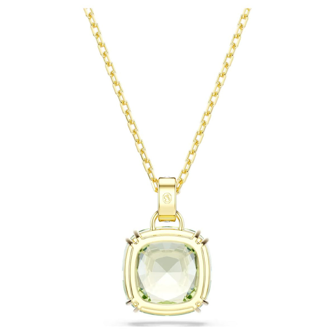 Swarovski Millenia Pendant Cushion Cut - Green 18K Gold Finish