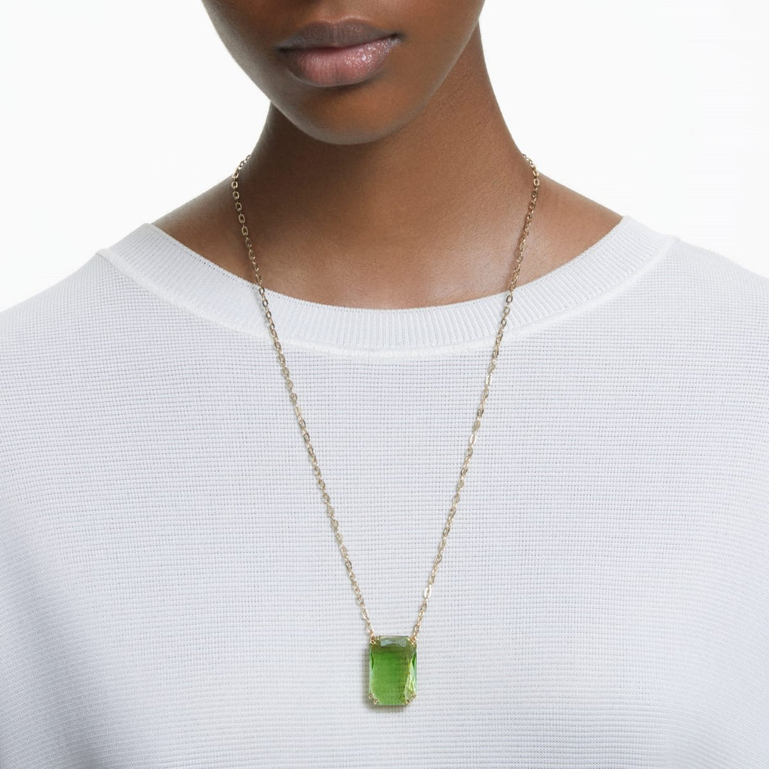 Swarovski Millenia Octagon Cut Pendant - Green with Gold Tone Plating 5619491