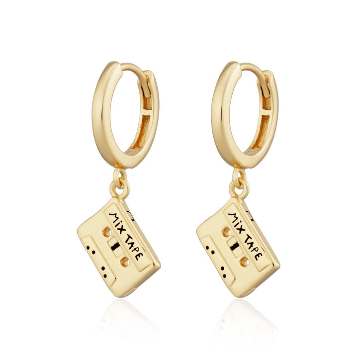 Scream Pretty Mix Tape Drop Earrings - Gold SPG-156