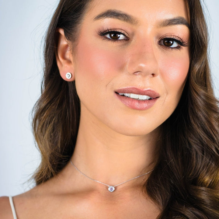 Georgini Milestone White CZ Halo Pendant - Silver - IP1164W