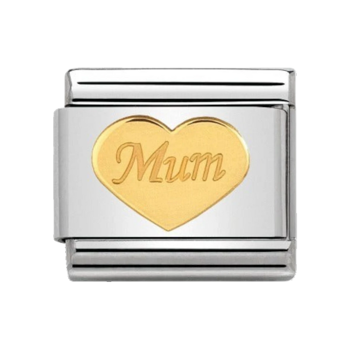 Nomination Classic Mum Heart Charm - 18k Gold - 030162/38
