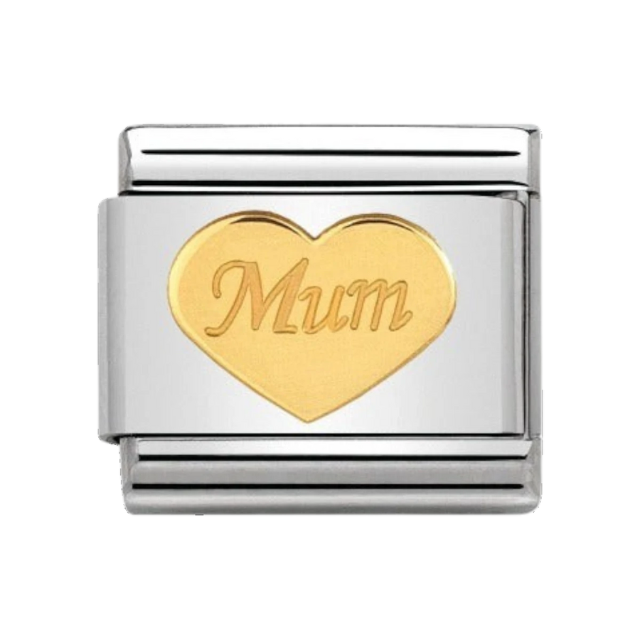 Nomination Classic Mum Heart Charm - 18k Gold - 030162/38