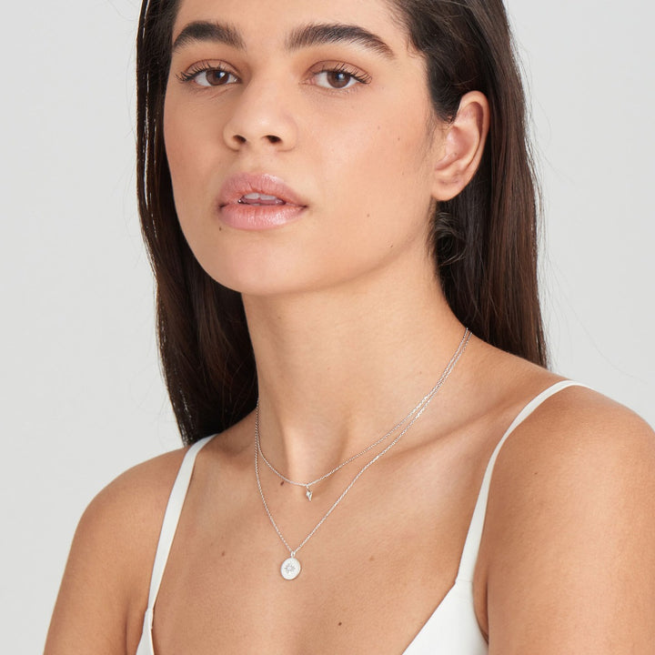 Ania Haie Mother of Pearl Sun Pendant Necklace - Silver - N034-02H