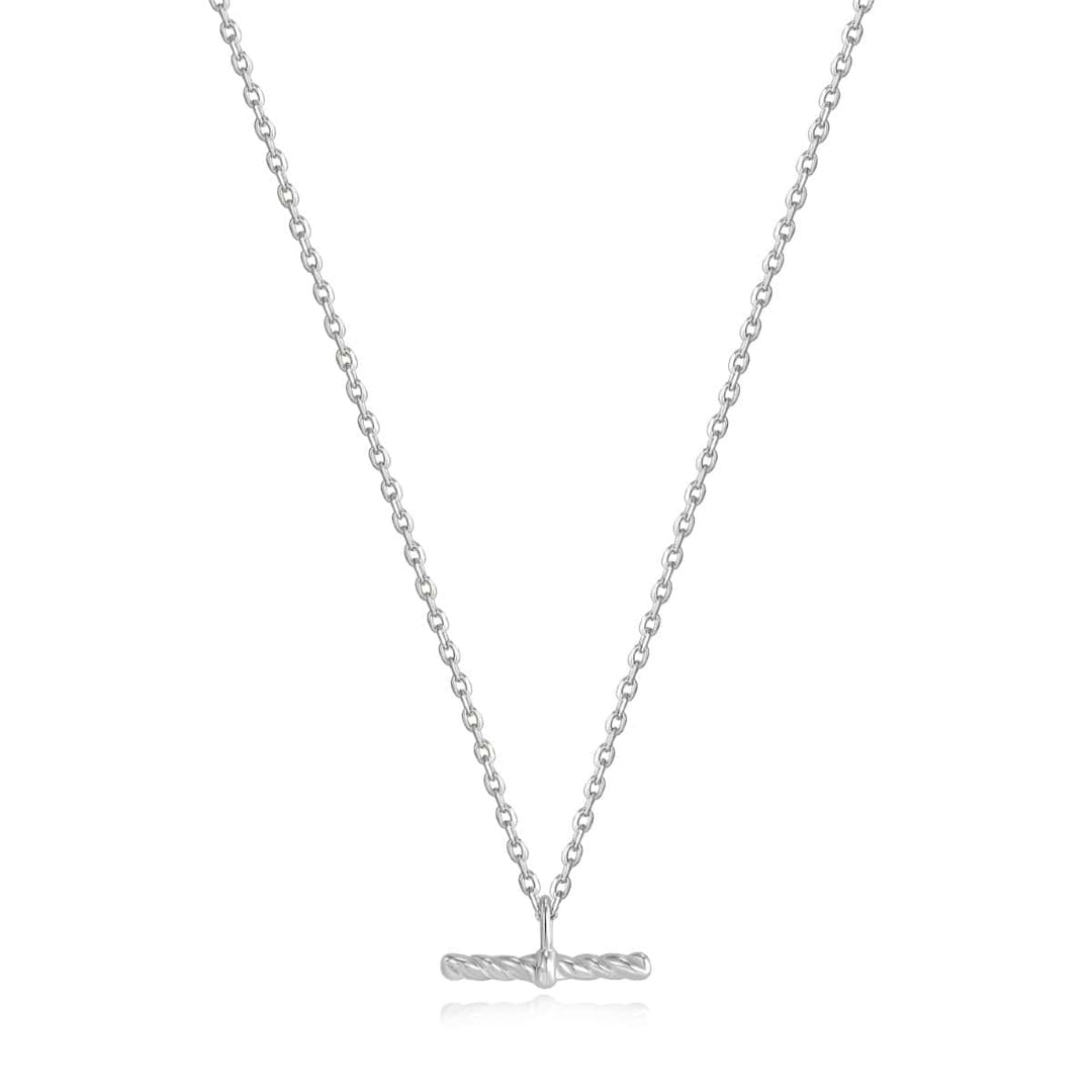 Ania Haie Rope T-Bar Necklace - Silver - N036-01H