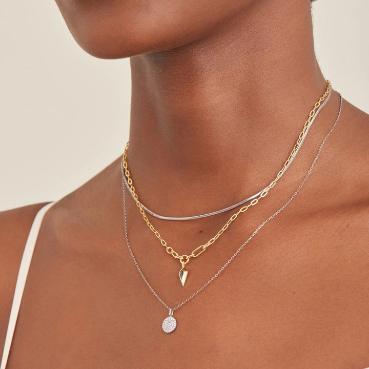 Ania Haie Glam Disc Pendant Necklace Silver