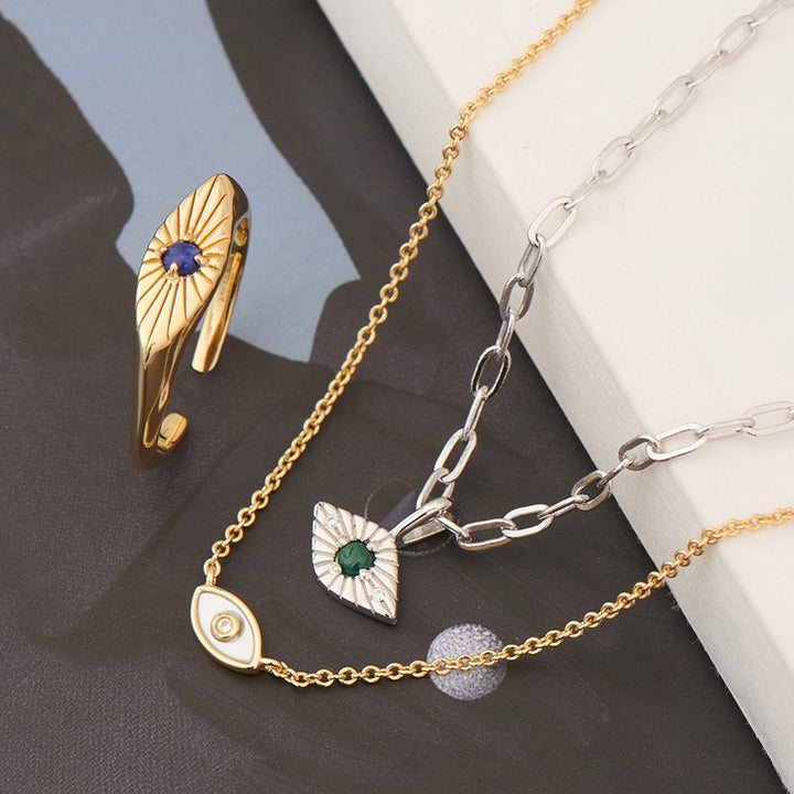 Ania Haie Malachite Evil Eye Silver Necklace N039-02H-M