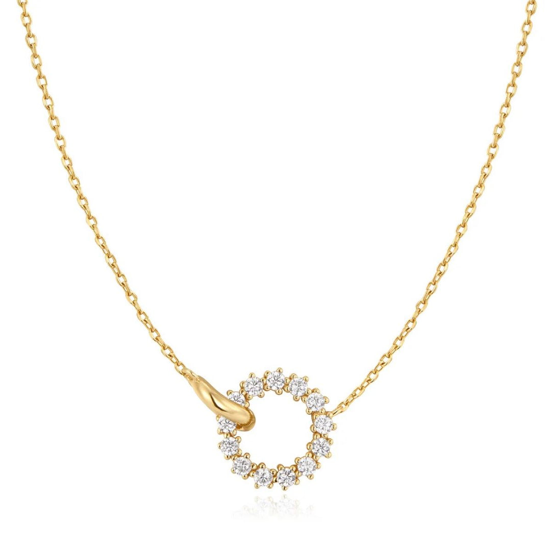 Ania Haie Interlinked Circles PavÃ© Necklace - Gold - N056-01G