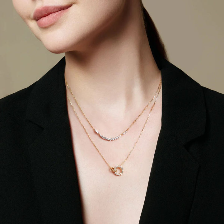 Ania Haie Interlinked Circles PavÃ© Necklace - Gold - N056-01G