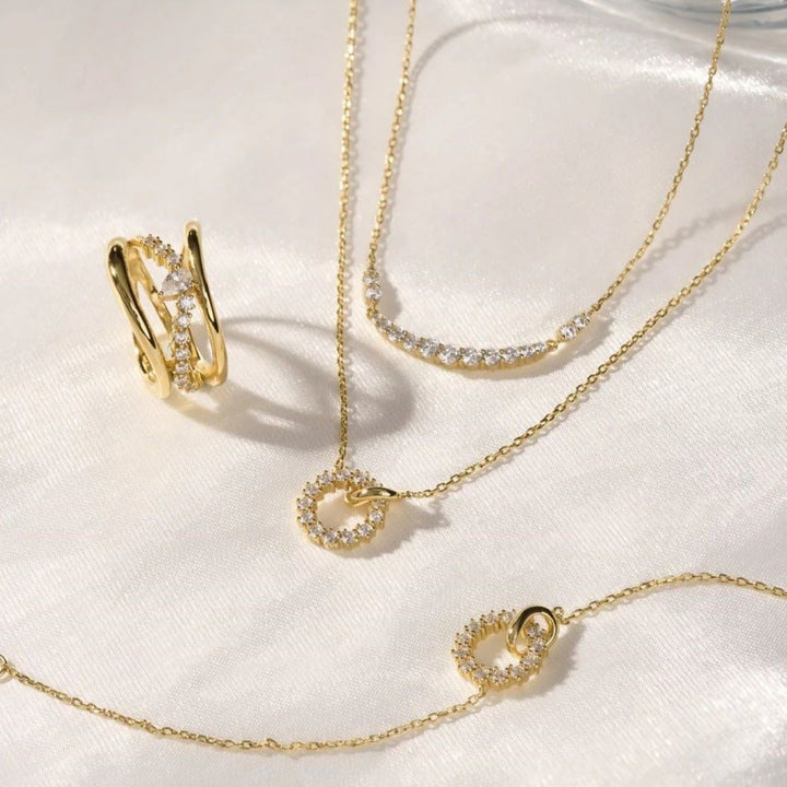 Ania Haie Interlinked Circles PavÃ© Necklace - Gold - N056-01G