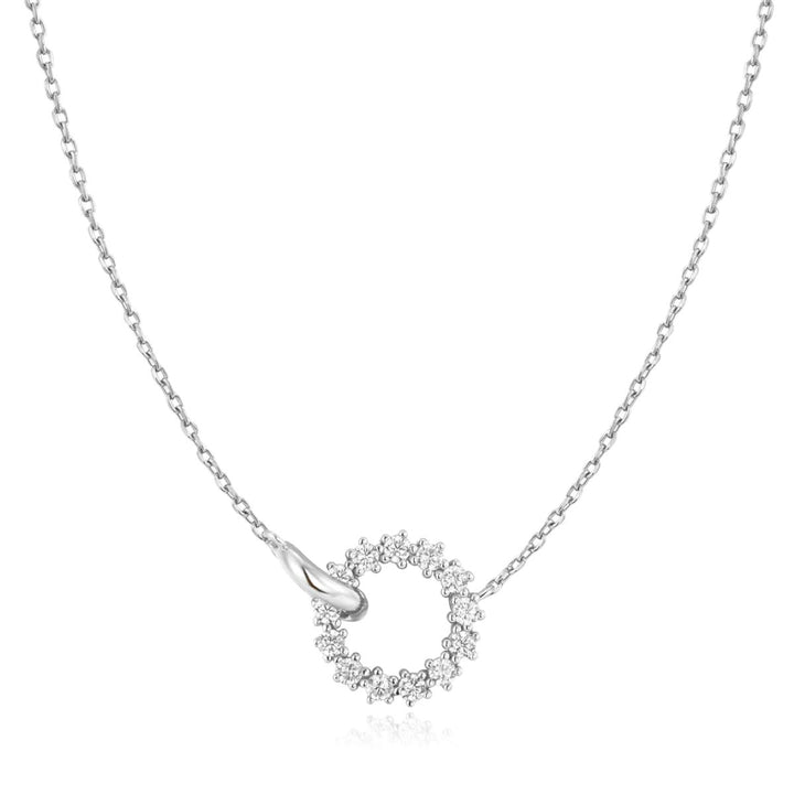 Ania Haie Interlinked Circles Pavé Silver Necklace