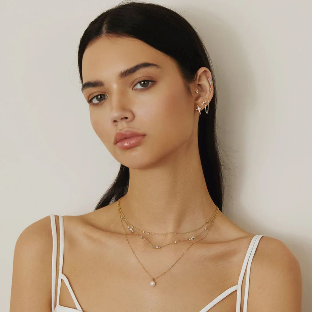 Ania Haie Mini Disc Drop Stacking Gold Necklace - N063-02G