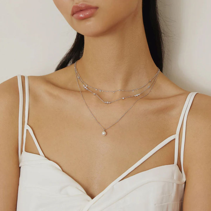 Ania Haie Mini Disc Drop Stacking Silver Necklace - N063-02H