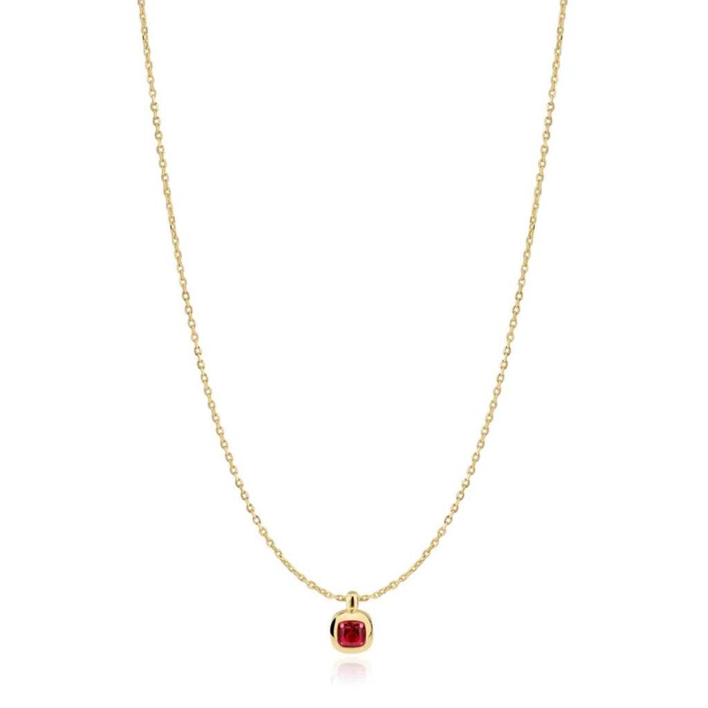 Crimson Solitaire Necklace