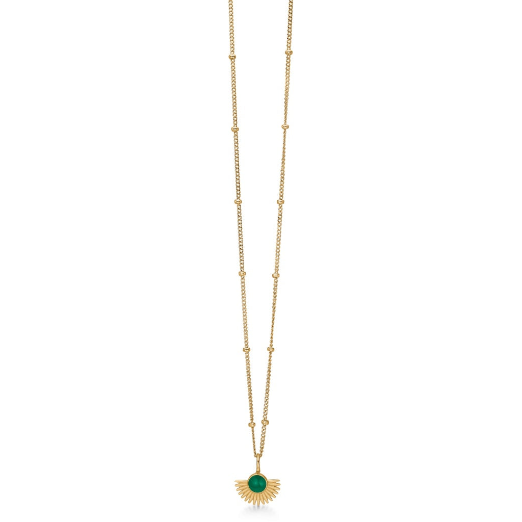 Enamel Copenhagen Soleil Petrol Green Gold Necklace. Item code N41GM_petrol.