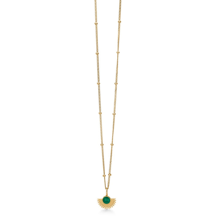 Enamel Copenhagen Soleil Petrol Green Gold Necklace. Item code N41GM_petrol.