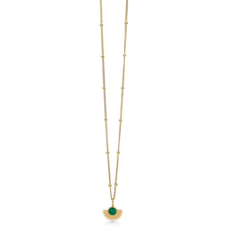 Enamel Copenhagen Soleil Petrol Green Gold Necklace. Item code N41GM_petrol.