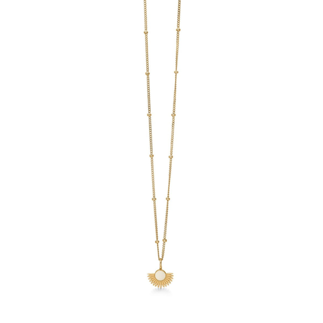 Enamel Copenhagen Soleil Cream Daisy Gold Necklace. Item code N41GM_daisy.