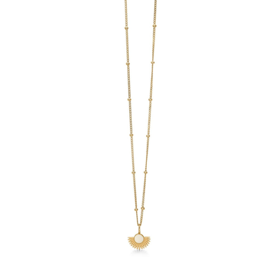 Enamel Copenhagen Soleil Cream Daisy Gold Necklace. Item code N41GM_daisy.