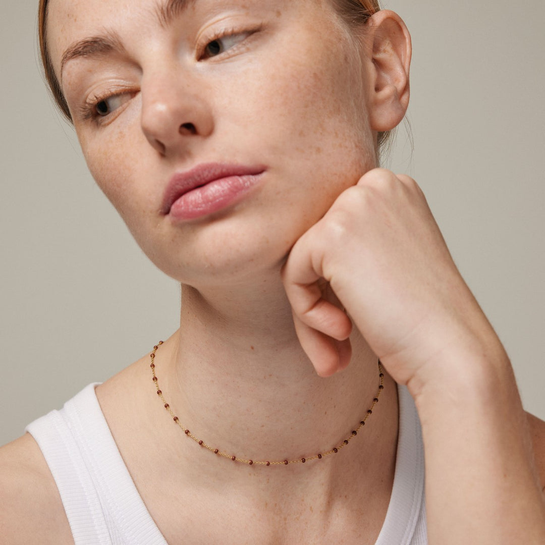 Enamel Copenhagen Lola Copper Gold Necklace. Item code N55G_copper.