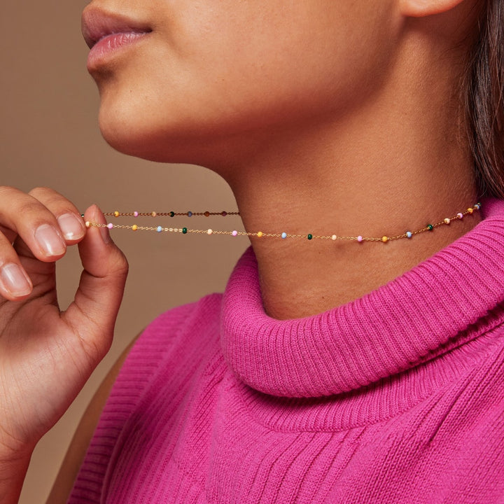 Enamel Copenhagen Lola Dreamy Gold Necklace. Item code N55G_dreamy.