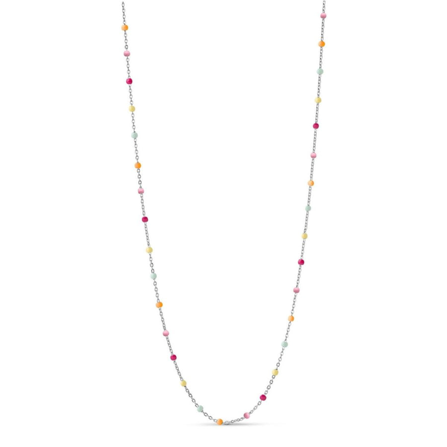 Enamel Copenhagen Lola Rainbow Silver Necklace. Item code N55S_rainbow.