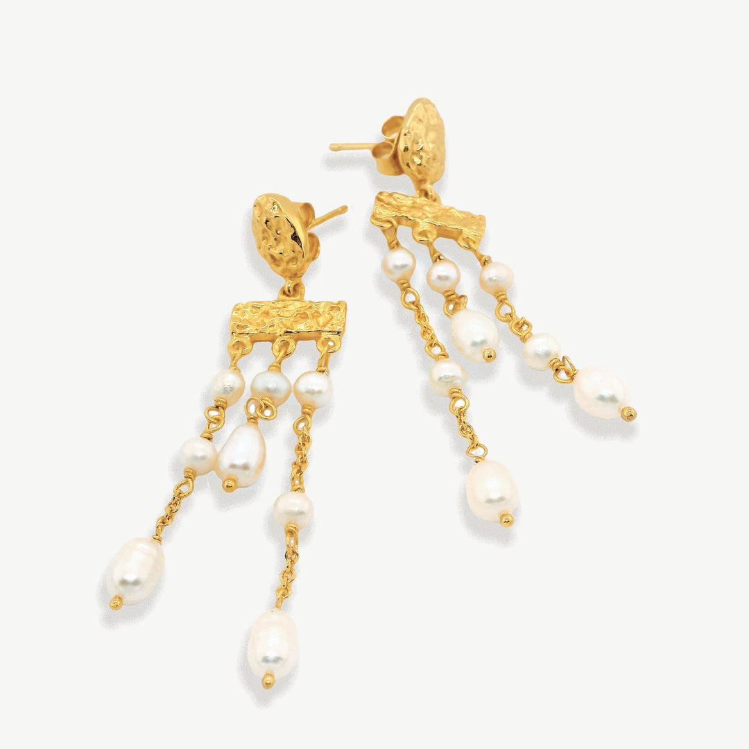 Sarah Alexander Nara Nugget Pearl Drop Stud Earrings