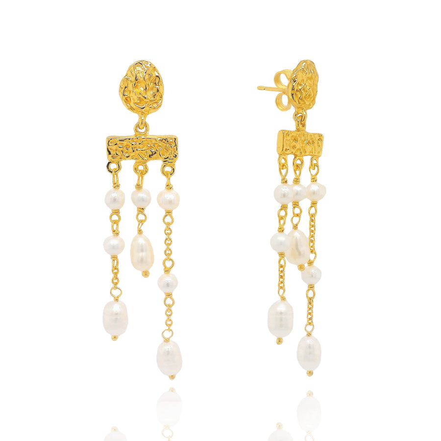 Sarah Alexander Nara Nugget Pearl Drop Stud Earrings