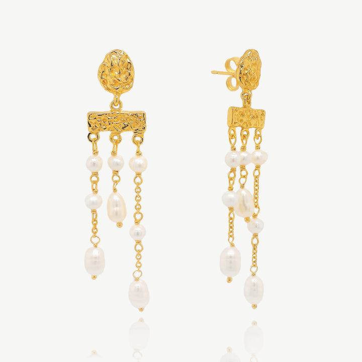 Sarah Alexander Nara Nugget Pearl Drop Stud Earrings