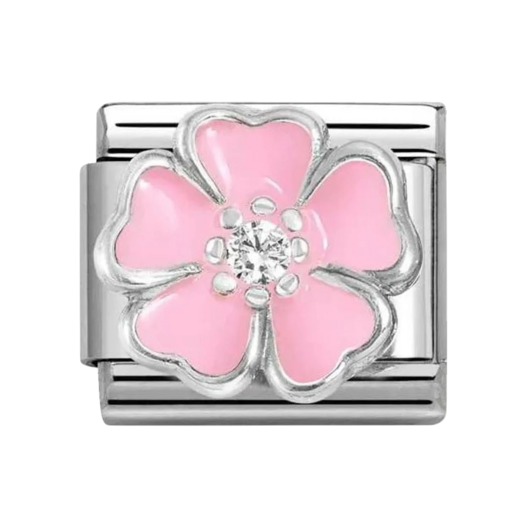 Nomination Symbols Silver CZ and Enamel Pink Flower - 330321_14