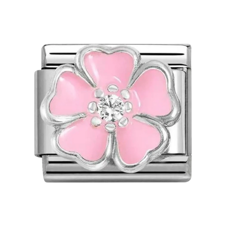 Nomination Symbols Silver CZ and Enamel Pink Flower - 330321_14