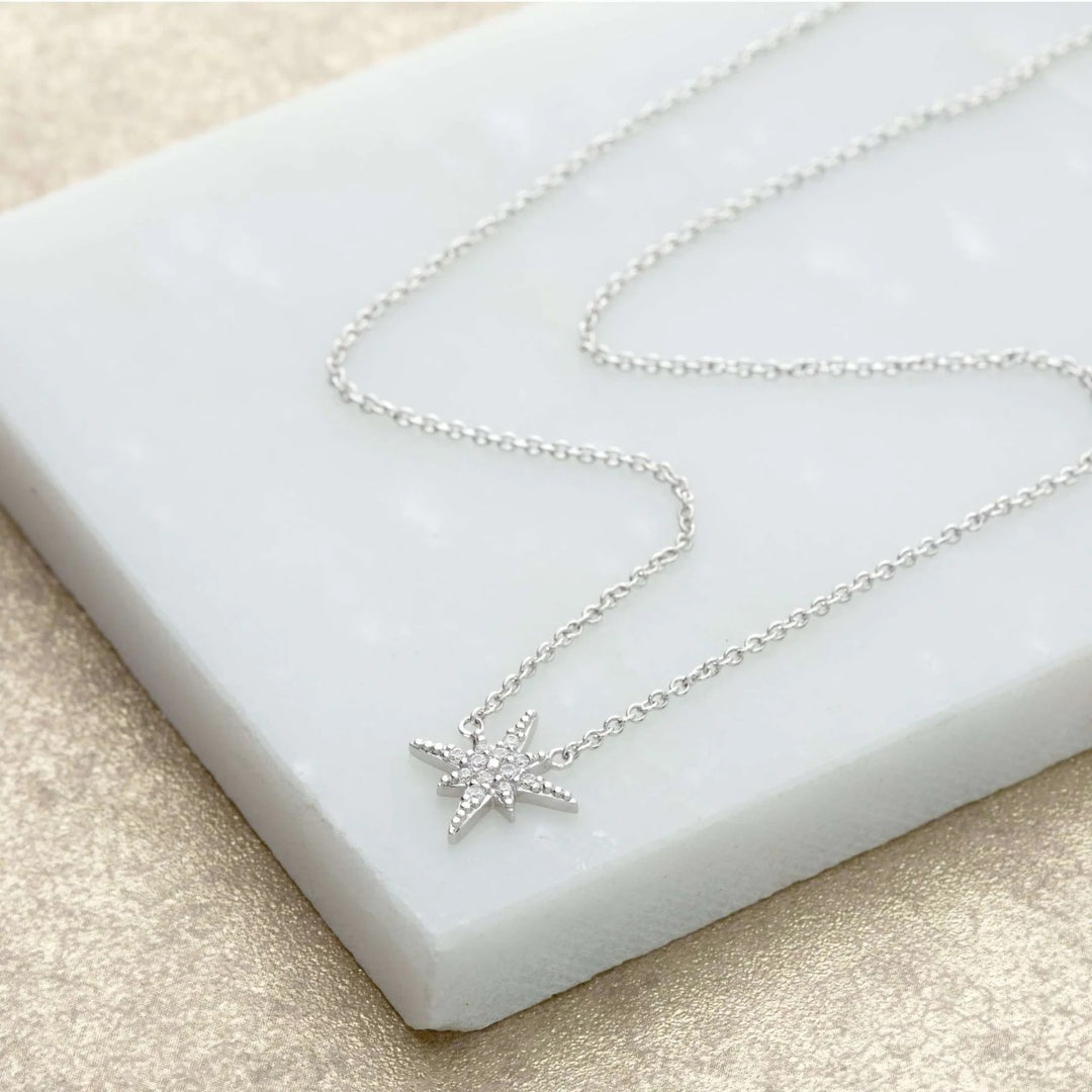 Scream Pretty Starburst Necklace with Slider Clasp - Silver SPNKSB133