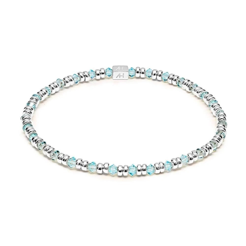 Niche Jewellery Annie Haak Joy bracelet featuring pale sky-blue crystals and 925 sterling silver beads.