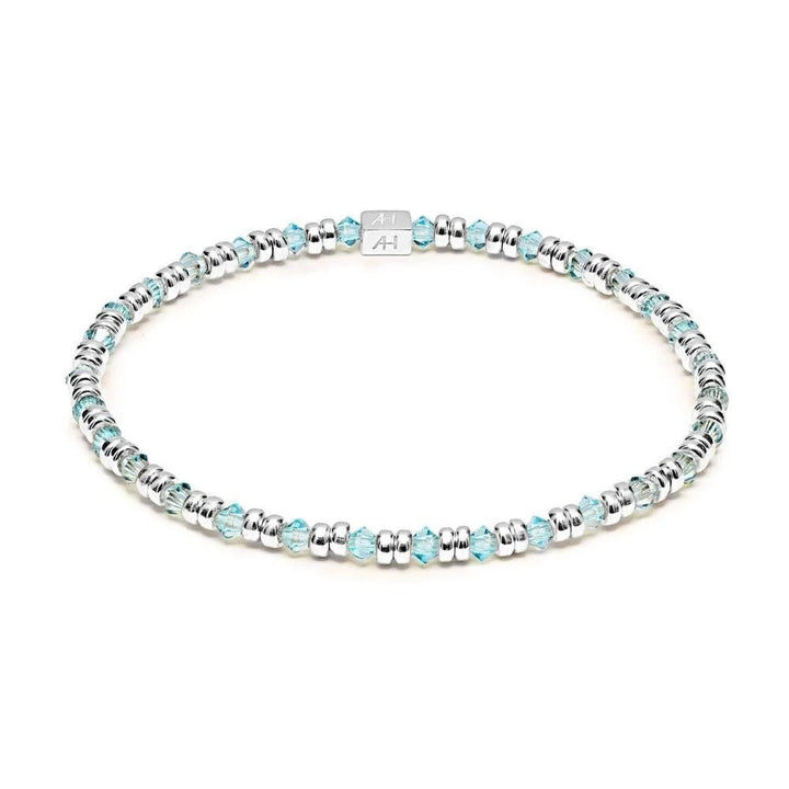 Niche Jewellery Annie Haak Joy bracelet featuring pale sky-blue crystals and 925 sterling silver beads.