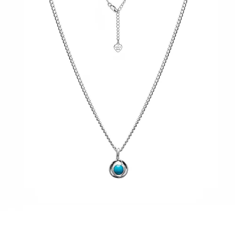 Niche Jewellery Annie Haak Itsy Bitsy Mosaic turquoise howlite pendant on a delicate 925 sterling silver chain