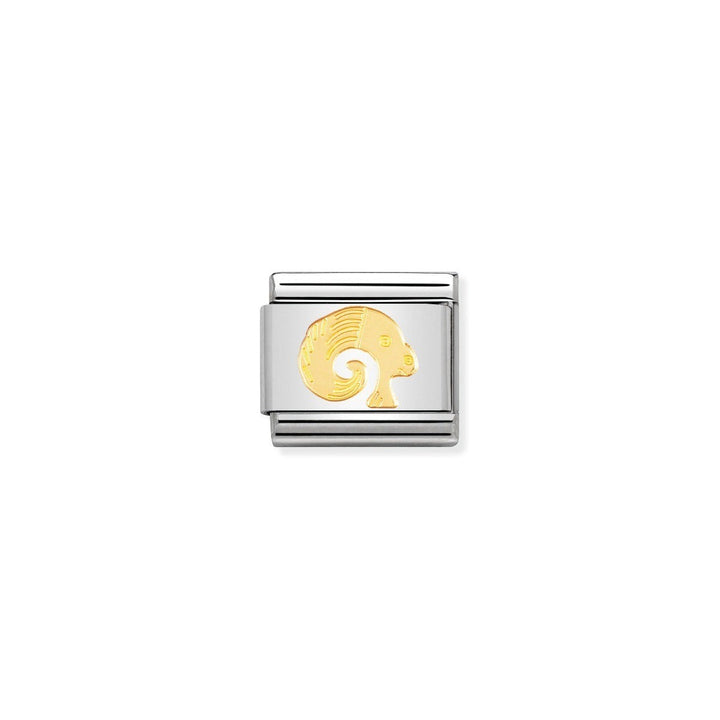 Niche Jewellery stainless steel and 18k gold Aries zodiac charm with ram symbol.