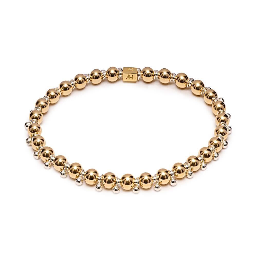 Niche Jewellery Annie Haak Aura bracelet featuring alternating 925 sterling silver and 14ct gold-filled beads.