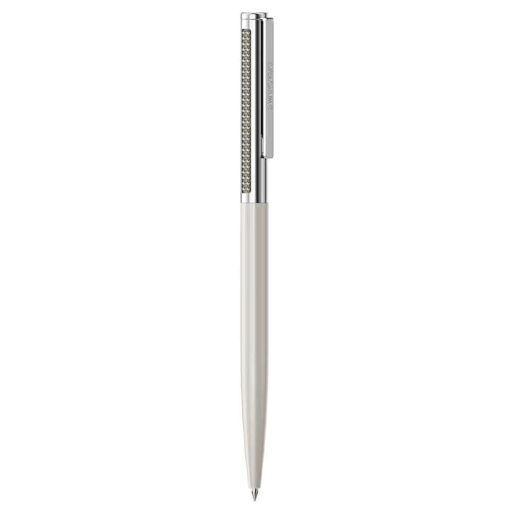 Niche Jewellery Swarovski Matrix Tennis ballpoint pen in beige lacquer with chrome plating and crystal accents.